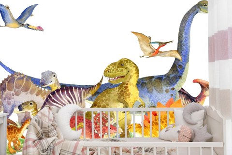 Fototapeta Dinozaury Malowane Akwarelą
