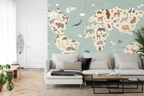 Fototapeta Kolorowa Mapa Świata Dla Dzieci