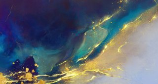 Fototapeta Golden Abstract Elements With Watercolor Texture