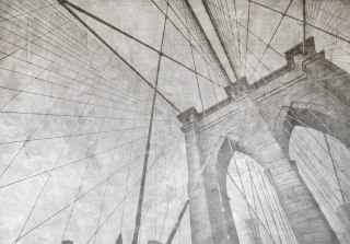 Fototapeta Monochromatyczny Grunge Z Mostu Brooklyńskiego