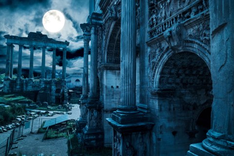 Obraz Na Płótnie Forum Romanum Nocą