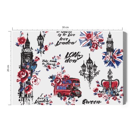 Obraz Na Płótnie Londyńskie Symbole I Kwiaty