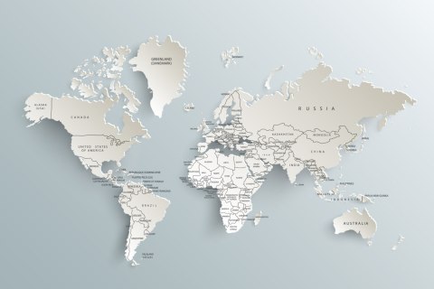 Obraz Na Płótnie Mapa Świata Z Efektem 3D