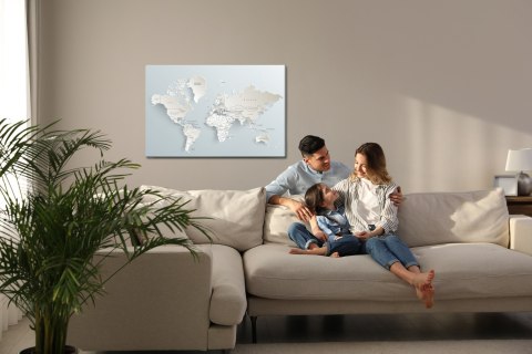 Obraz Na Płótnie Mapa Świata Z Efektem 3D