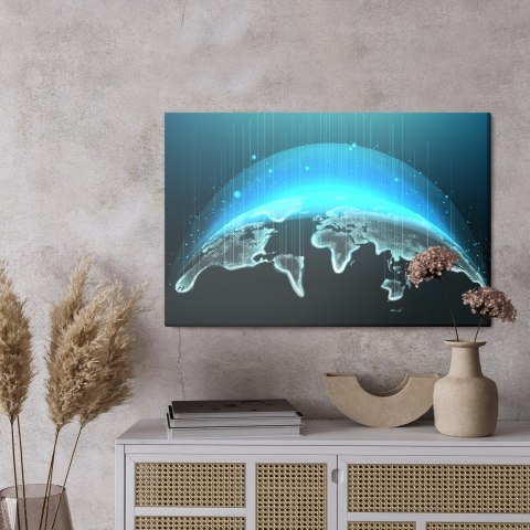 Obraz Na Płótnie Modernistyczna Mapa Świata 3D