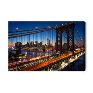 Obraz Na Płótnie Nocny Widok 3D Na Manhattan Bridge