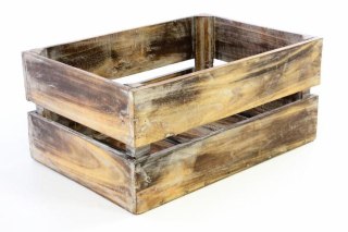 Drewniane pudełko VINTAGE DIVERO - kolor brązowy - 44 x 28 x 19 cm