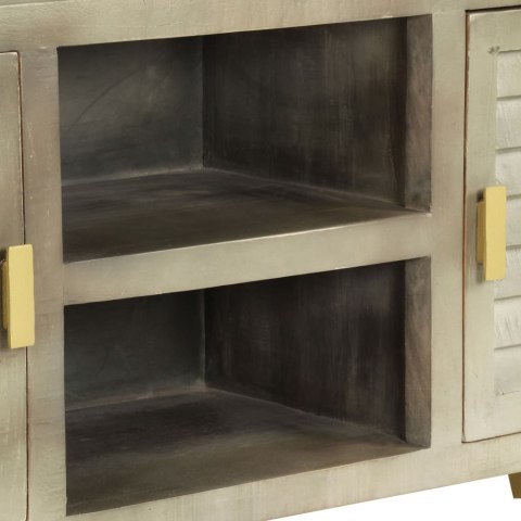 Szafka pod telewizor, drewno mango, szaro-mosiężna, 110x30x48cm