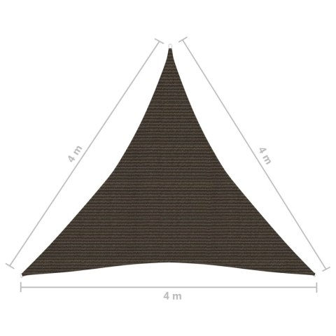 Żagiel przeciwsłoneczny, 160 g/m², brązowy, 4x4x4 m, HDPE