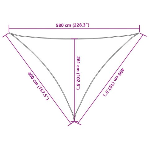 Żagiel przeciwsłoneczny, 160 g/m², jasnozielony, 4x4x5,8 m, HDPE