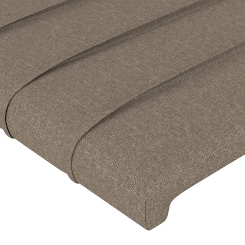 Rama łóżka z zagłówkiem, taupe, 140x200 cm, obita tkaniną