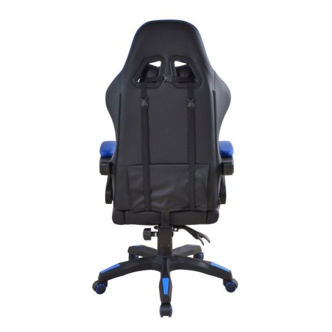Ergonomiczne krzesło biurowe z poduszkami, niebiesko-czarne