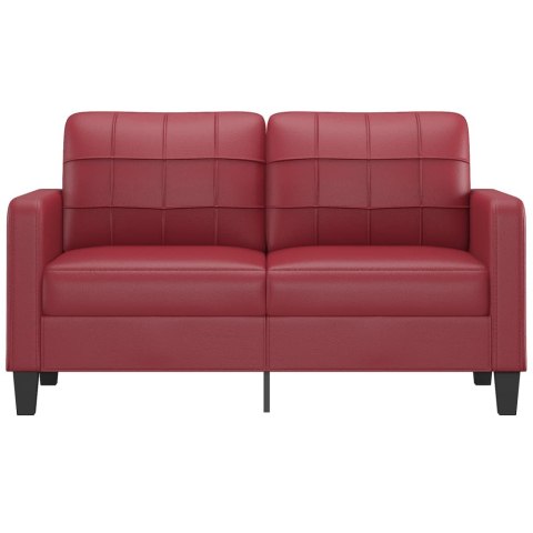 2-osobowa sofa, winna czerwień, 140 cm, sztuczna skóra