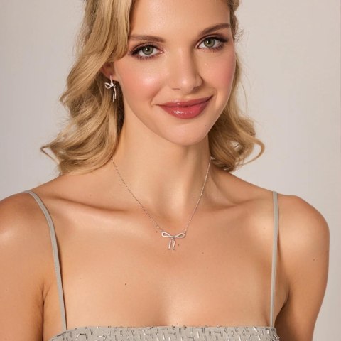 Srebrny naszyjnik NSC6658 - Cyrkonia