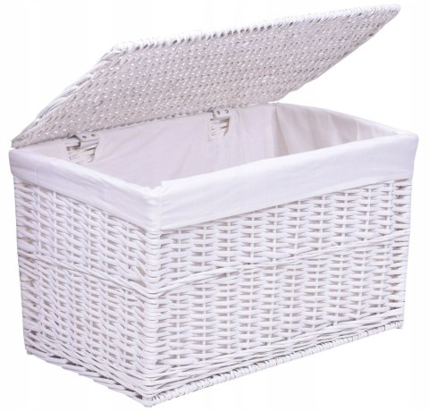 Kufer wiklinowy 66x40x40 cm - 105L - biały