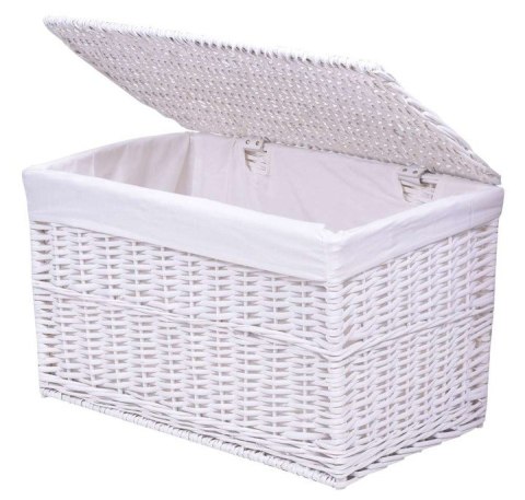 Kufer wiklinowy 66x40x40 cm - 105L - biały