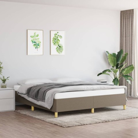 Rama łóżka bez materaca, taupe, 180x200 cm, obita tkaniną