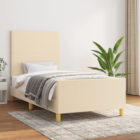 Rama łóżka bez materaca Kremowa 90x190 cm Tkanina