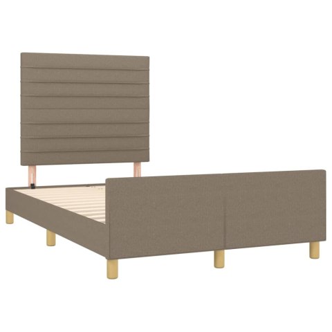 Rama łóżka bez materaca, taupe, 120x200 cm, obita tkaniną