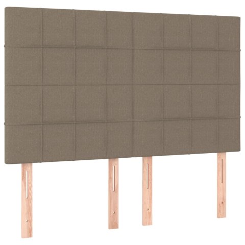 Rama łóżka bez materaca, taupe, 140x200 cm, obita tkaniną
