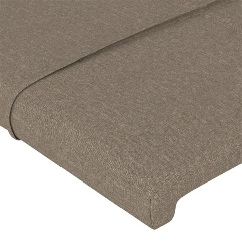 Rama łóżka bez materaca, taupe, 140x200 cm, obita tkaniną