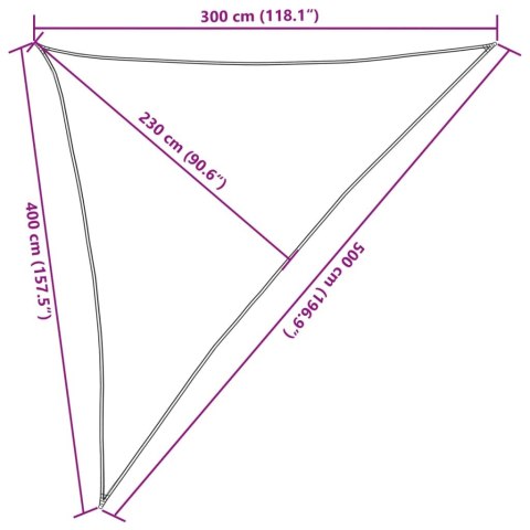 Żagiel przeciwsłoneczny, 160 g/m², czarny, 3x4x5 m, HDPE