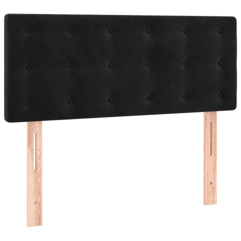 Łóżko kontynentalne z materacem, czarne, aksamit 80x200 cm
