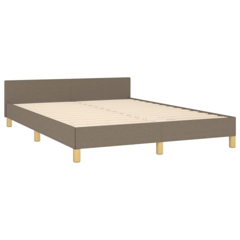 Rama łóżka bez materaca, taupe, 140x190 cm, obita tkaniną