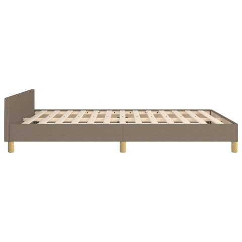 Rama łóżka bez materaca, taupe, 140x190 cm, obita tkaniną