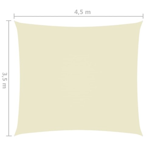 Prostokątny żagiel ogrodowy, tkanina Oxford, 3,5x4,5 m, kremowy