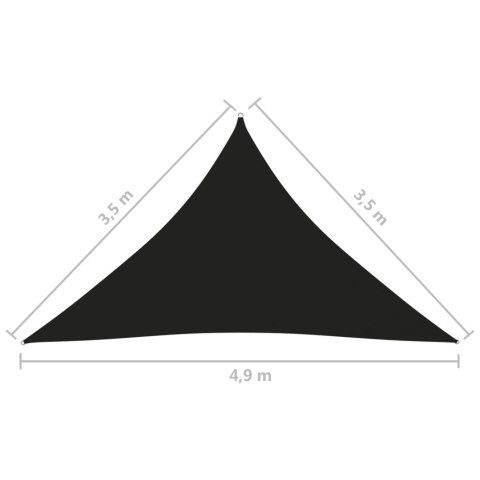Trójkątny żagiel ogrodowy, tkanina Oxford, 3,5x3,5x4,9m, czarny