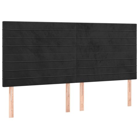 Rama łóżka bez materaca, czarna, 140x200 cm, aksamitna