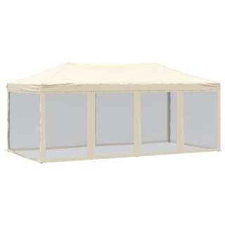Składany namiot imprezowy ze ściankami, kremowy, 3x6 m