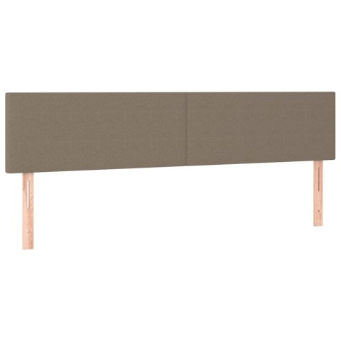 Łóżko kontynentalne z materacem, taupe, tkanina, 200x200 cm