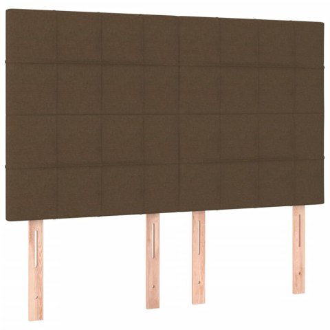 Rama łóżka bez materaca, ciemnobrązowa, 140x190 cm, tkanina