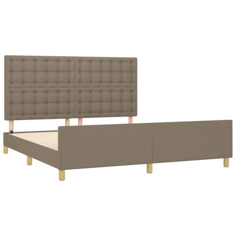 Rama łóżka bez materaca, taupe, 160x200 cm, obita tkaniną
