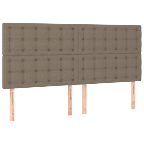 Rama łóżka bez materaca, taupe, 160x200 cm, obita tkaniną
