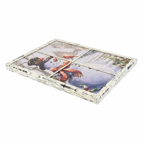 Obraz na ścianę "Bałwanek w oknie", 3 LED, 49 x 38,5 cm