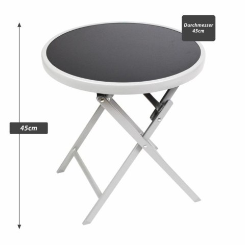 Stolik bistro ogrodowy, składany, Ø 45 cm czarny ciemny