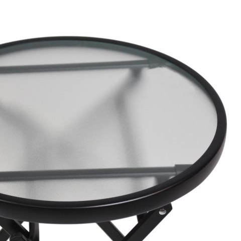 Stolik pomocniczy ze szklanym blatem, czarny, Ø 45 cm, stal