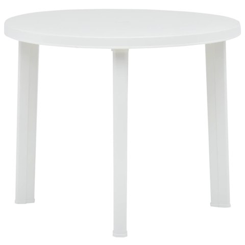 Stolik ogrodowy, biały, 89 cm, plastikowy