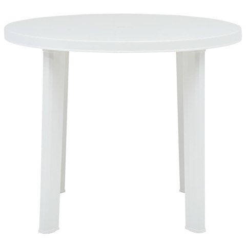 Stolik ogrodowy, biały, 89 cm, plastikowy
