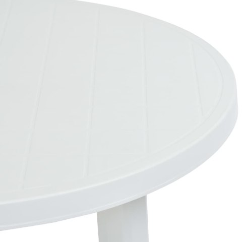Stolik ogrodowy, biały, 89 cm, plastikowy
