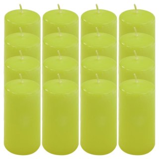 Zestaw świec filarowych, 10 cm, Ø 5 cm, jasnozielone, 16 szt