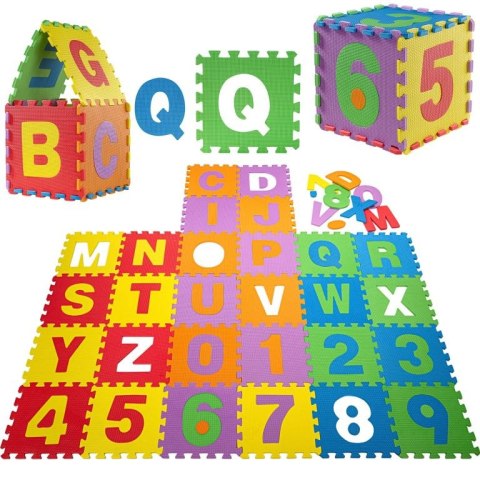 GAMES PLANET Piankowe puzzle cyfry i litery, 86 elementów