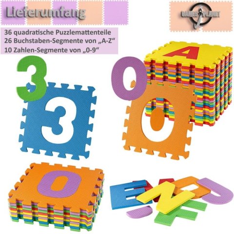 GAMES PLANET Piankowe puzzle cyfry i litery, 86 elementów