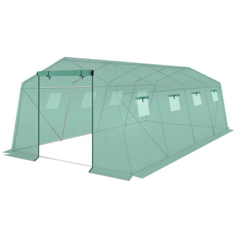 SZKLARNIA TUNEL OGRODOWY 300x600x200CM PE KONSTRUKCJA STAL ZIELONY