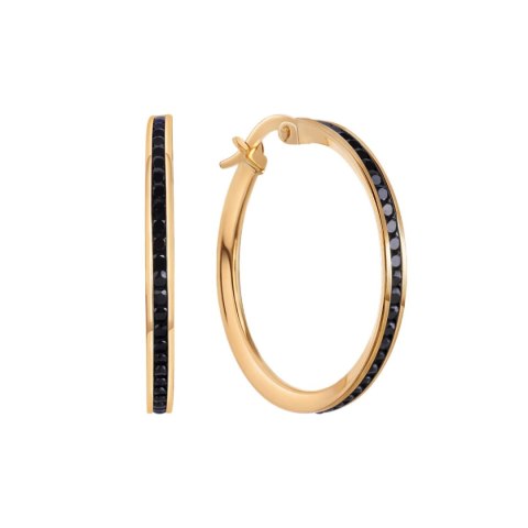 Gold earrings KXC6655 - Black Zirconia