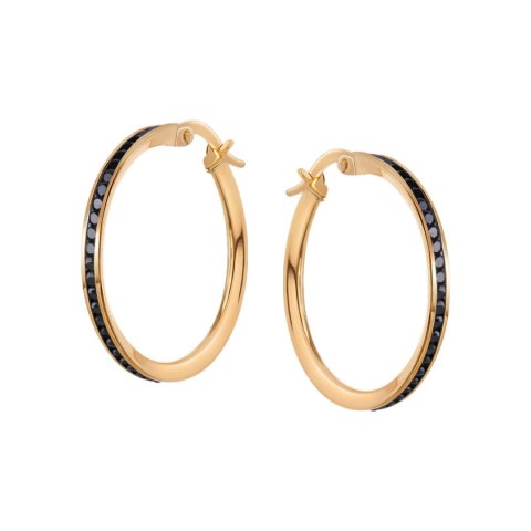 Gold earrings KXC6655 - Black Zirconia