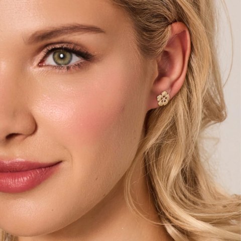 Gold earrings KXC6656 - Zirconia